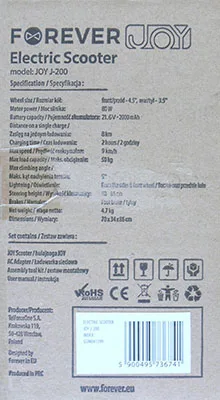 Scooter elettrico «Electric Scooter (on the product), Scooter JOY (on the packaging)» — foto 2 dell'alert A12/00776/21
