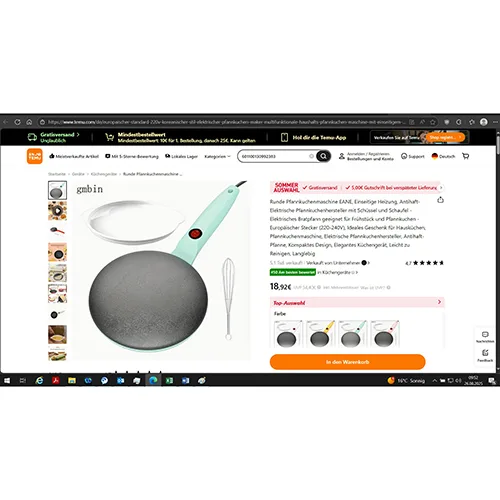 Crepe maker elettrico «electrick baking pot» — foto 4 dell'alert SR/03190/25