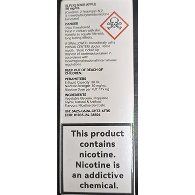 Cartuccia elettronica per sigarette «Electronic cigarette cartridge» (ELFLIQ)