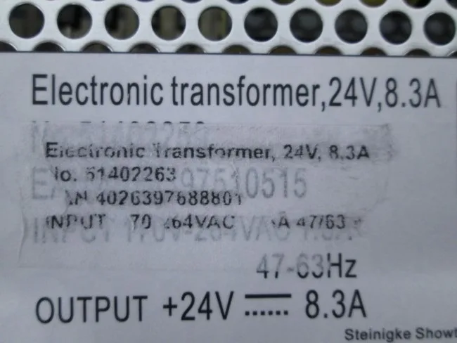 Comando elettronico per modulo LED «Electronic transformer 24V 8,3A» — foto 3 dell'alert A12/01397/21
