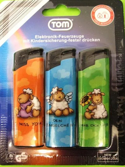 Più leggero «Elektronik-Feuerzeuge mit Kindersicherung-fester drücken» (Tom)