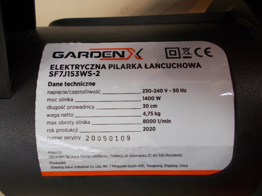 Motosega elettrica «Elektryczna pilarka lancuchowa» — foto 3 dell'alert A11/00033/22