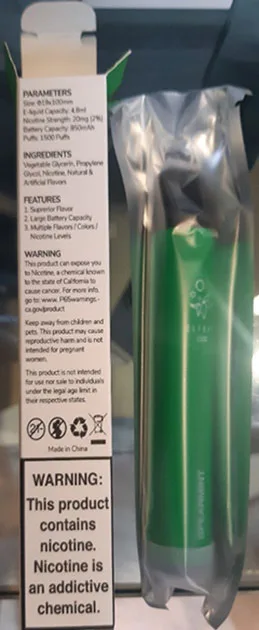 Sigaretta elettronica usa e getta «Elf Bar 1500 2% Nicotine 4.8ml» — foto 2 dell'alert A12/01861/21