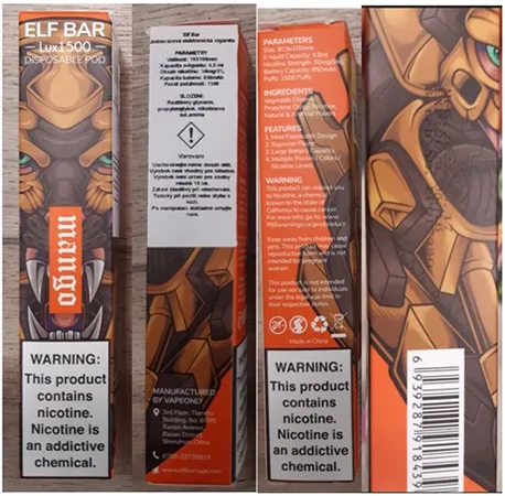 Sigaretta elettronica usa e getta «ELF BAR Lux 1500 Disposable Pod» — foto 2 dell'alert A12/00598/23