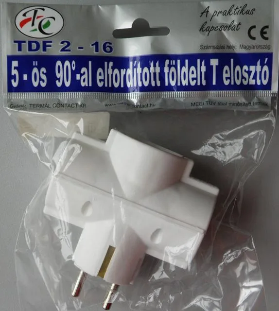 Adattatore di presa «Elfordított Földelt T Elosztó ('Averted T-power strip with earthing')» — foto 1 dell'alert A11/0092/14