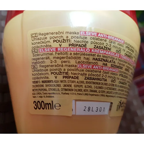 Maschera per capelli «ELSEVE ANTI-CASSE» — foto 3 dell'alert SR/01790/25