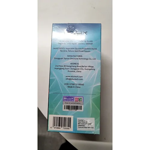 Sigaretta elettronica monouso «ELUX CRYSTAL 600 Mix fruit with anti seed shisha» — foto 2 dell'alert A12/01143/24