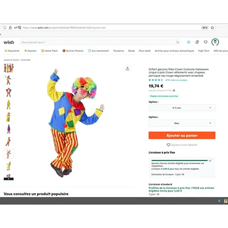 Costume da abito fantasia «Enfant garçons filles Clown Costume Halloween cirque à pois Clown vêtements avec chapeau…» — foto 2 dell'alert A12/03233/24