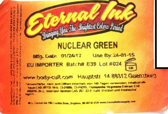 Inchiostro del tatuaggio & #13; & #13; «Eternal Ink Nuclear Green» — foto 1 dell'alert A12/0170/13