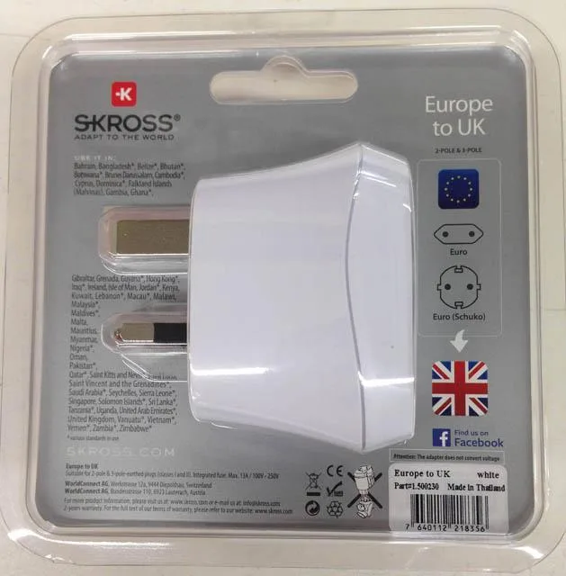Adattatore per spina da viaggio «Europe to United Kingdom / World to United Kingdom» — foto 2 dell'alert A12/1038/14
