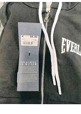 Felpa per bambini «EVERLAST» — foto 2 dell'alert A12/01577/23