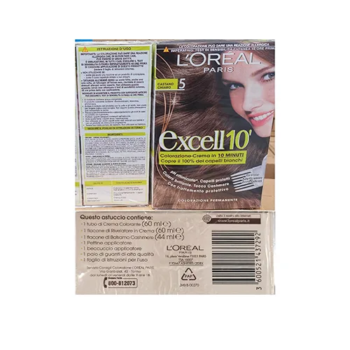 Tintura per capelli «Excell 10 - Castano chiaro 5» — foto 1 dell'alert A12/00551/24