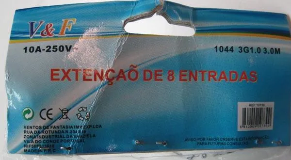 Cavo di estensione «Extençao de 8 Entradas» — foto 2 dell'alert A12/1174/15