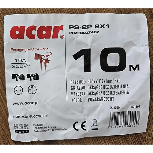 Cavo di estensione «Extension cord» — foto 2 dell'alert SR/04366/25