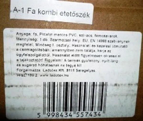 Seggiolone per bambini «Fa kombi etetőszék ('Wooden high chair')» — foto 2 dell'alert A12/1348/17