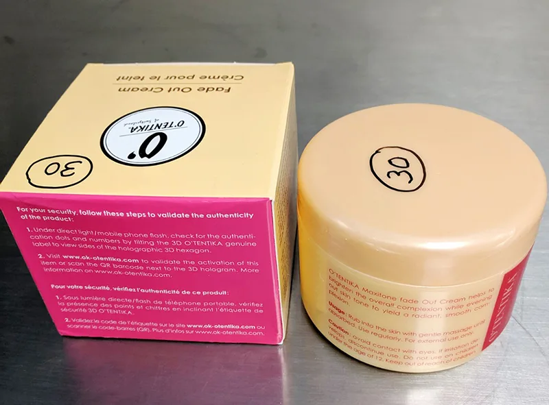 Prodotto schiarimento della pelle «Fade out cream» — foto 2 dell'alert A12/00083/19