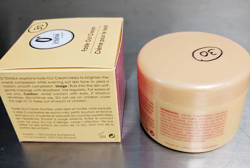 Prodotto schiarimento della pelle «Fade out cream» — foto 4 dell'alert A12/00083/19
