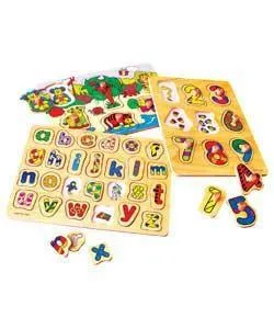 Fagiolo 3 set di Jigsaw di legno (Beanstalk (Argos own brand))