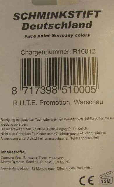 Bastone per il trucco «FAN Schminkstift Deutschland» — foto 3 dell'alert A11/0067/14