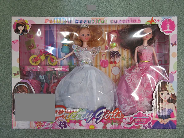 Set di bambole in plastica con accessori «Fashion beautiful sunshine / Pretty Girls» (CERLO)