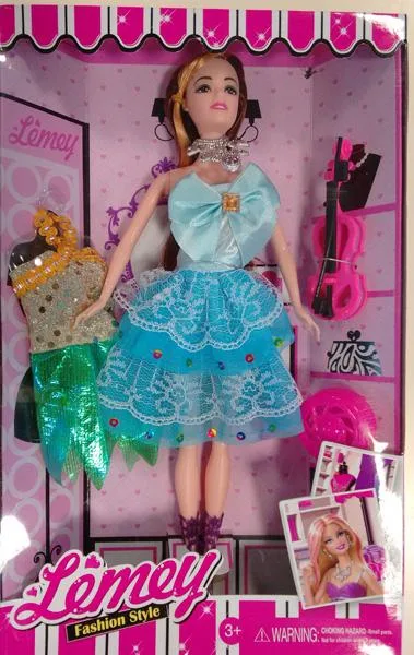 Bambola in plastica con accessori «Fashion Doll» (Lemey Fashion Style)