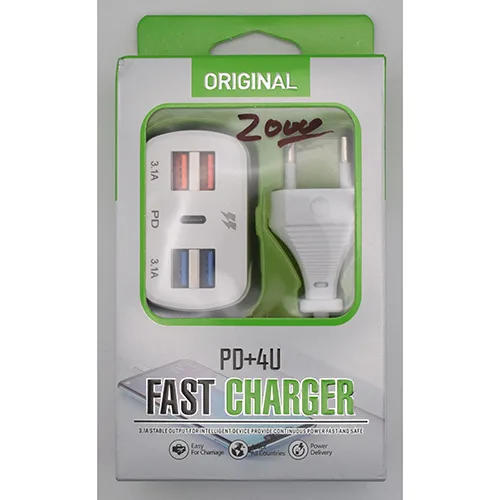 Caricabatterie USB «Fast charger PD+4U» (ORIGINAL)