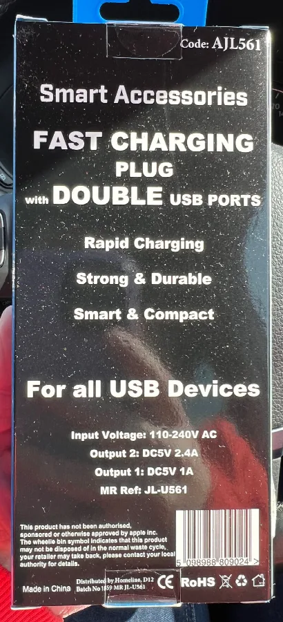 Caricabatterie USB «Fast Charging Plug with Double USB Ports» — foto 1 dell'alert A12/01836/22