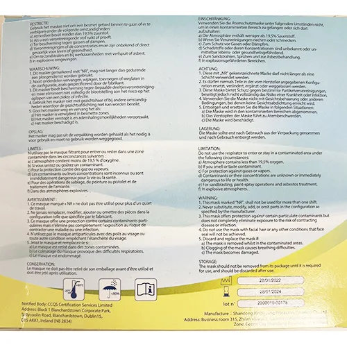Maschera filtro antiparticolato «FFP2 Ademhalingsbeschermingsmasker» — foto 2 dell'alert A12/00938/24