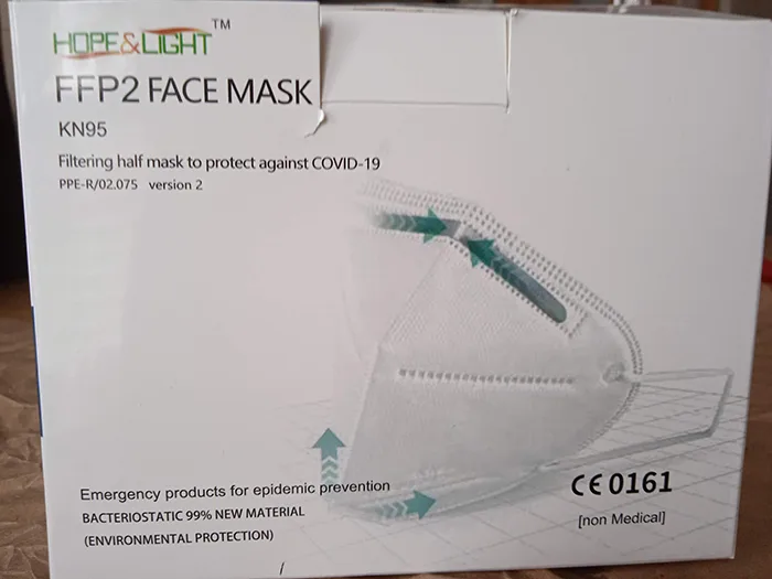 Maschera filtro antiparticolato «FFP2 Face Mask KN95» (Hope and Light TM)