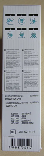 Maschera filtro antiparticolato «FFP2 Famex - Modell Fago S 101 (nb 2841)» — foto 3 dell'alert A12/01076/22