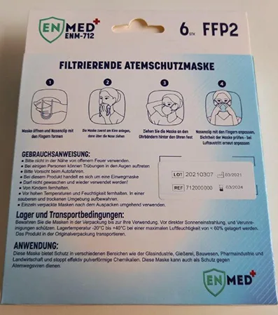 Maschera filtro antiparticolato «FFP2 Filtrierende Atemschutzmaske» — foto 4 dell'alert A12/01195/22