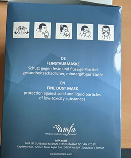 Maschera filtro particella «FFP2 NR D fine dust mask» — foto 2 dell'alert A12/01197/21