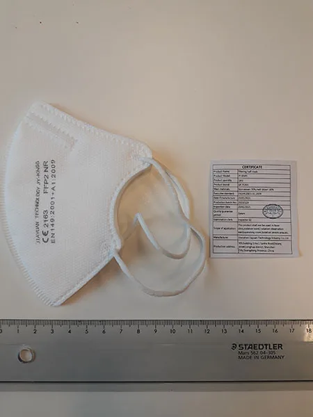 Maschera filtro particella «FFP2 NR Filtering Half Mask» (JIA YUAN)