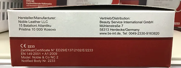 Maschera filtro antiparticolato «FFP2 NR Partikelfiltrierende Halbmaske» — foto 7 dell'alert A12/01153/23