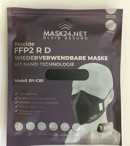 Maschera filtro antiparticolato «FFP2 R D Wiederverwendbare Maske mit Nano-Technologie» — foto 3 dell'alert A12/01156/22