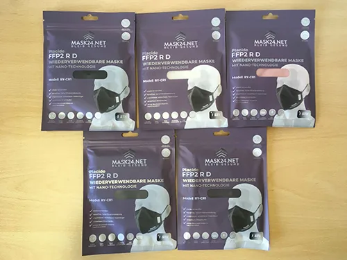Maschera filtro antiparticolato «FFP2 R D Wiederverwendbare Maske mit Nano-Technologie» — foto 5 dell'alert A12/01156/22