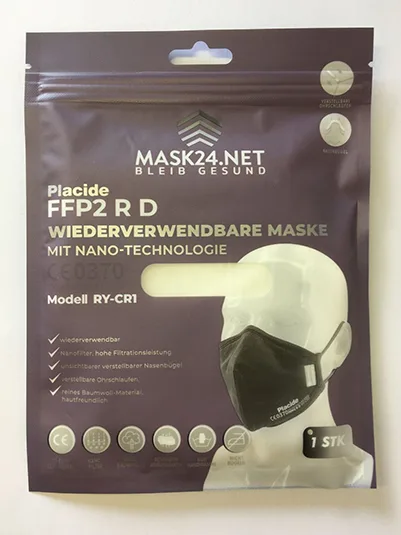 Maschera filtro antiparticolato «FFP2 R D Wiederverwendbare Maske mit Nano-Technologie» — foto 7 dell'alert A12/01156/22