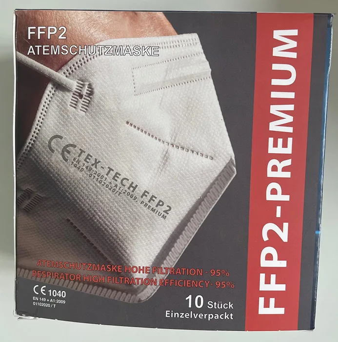 Maschera filtro particella «FFP2 respiratory mask high filtration efficiency» — foto 2 dell'alert A12/01531/21