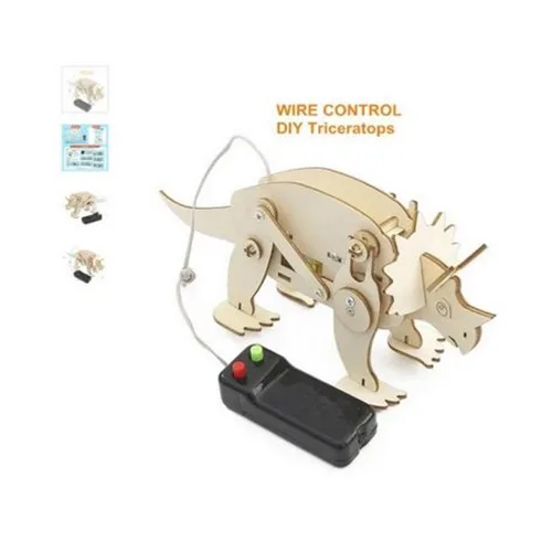 Kit per la costruzione di dinosauri «Fil électrique contrôle tricératops dinosaure bricolage assembler jouet éducatif étudian…»
