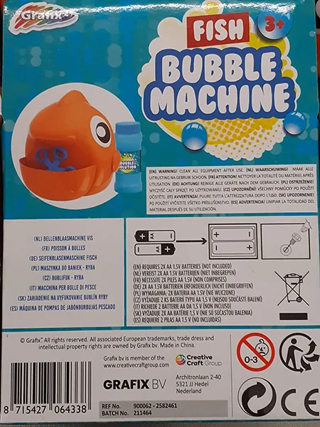 Giocattolo della bolla di sapone «Fish bubble machine» — foto 2 dell'alert A12/01390/23