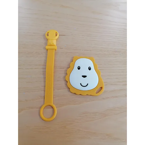 Teether con clip «Flat Face Teether &amp; Soother Clip» (MATCHSTICK MONKEY)