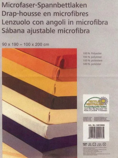Foglio in microfibra – Microfaser-Spannbettlaken/Drap-house en microfibres/lenzuolo con Angoli in Microfibra regolabile — foto 1 dell'alert 1341/09