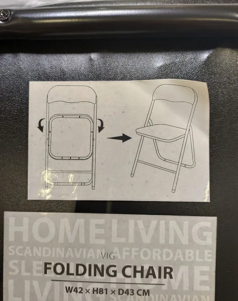 Sedia pieghevole «Folding chair VIG W42xH81xD43 cm» — foto 3 dell'alert A12/01706/21