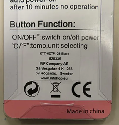 Termometro alimentare «Food thermometer / Digitalt steketermometer» — foto 1 dell'alert A12/01265/22
