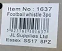 Fischietto giocattolo «Football Whistle» — foto 2 dell'alert A12/00277/20