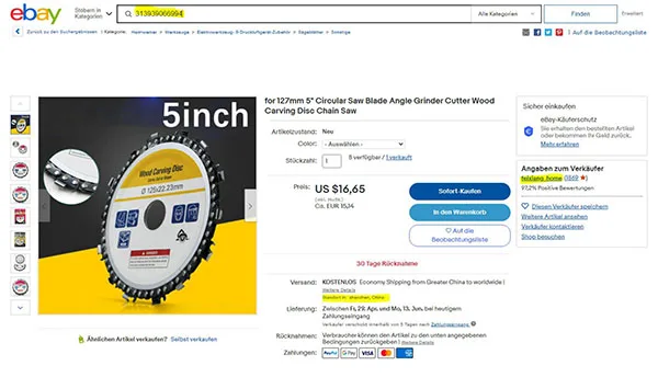 Lama circolare per sega «for 12733 5" Circular Saw Blade Angle Grinder Cutter Wood Carving disk Chain Saw» — foto 1 dell'alert A12/00953/22