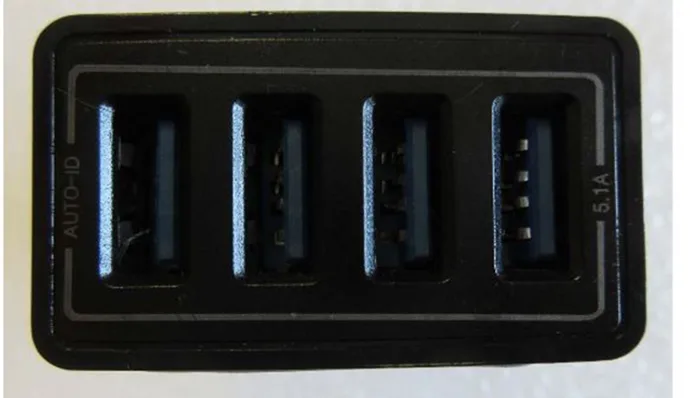 Caricabatterie USB e adattatore da viaggio «Four-port rapid 5.1A USB charger - high-powered USB adaptor - rapid charger - mains char…» — foto 2 dell'alert A12/00432/21