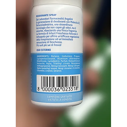 Deodorant «Freschezza naturale con emollienti» — foto 2 dell'alert A12/01747/24