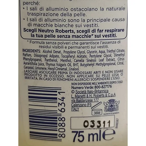 Deodorant «fresco» — foto 2 dell'alert SR/01303/25