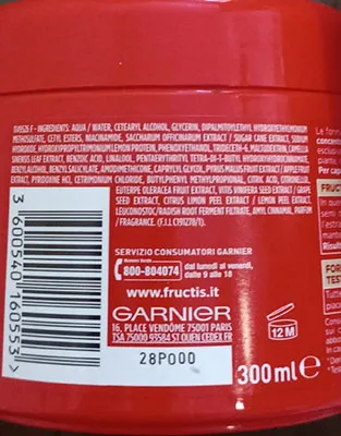 Maschera per capelli «Fructis» — foto 3 dell'alert A12/02459/23